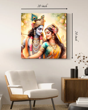 Radha Krishna Canvas Print - High Quality Hindu God Wall Art