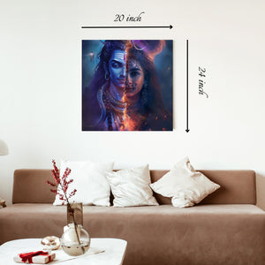 Lord Shiva and Parvati (Ardhanareeshvara) Canvas Print – High Quality Wall Art