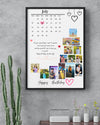 Photo Collage with Calendar and Personalized notes for Birthday, Anniversary, Special Occassion