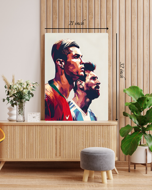 Cristiano Ronaldo X Lionel Messi Canvas Print – High Quality Wall Art