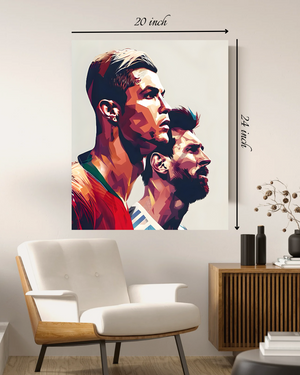 Cristiano Ronaldo X Lionel Messi Canvas Print – High Quality Wall Art