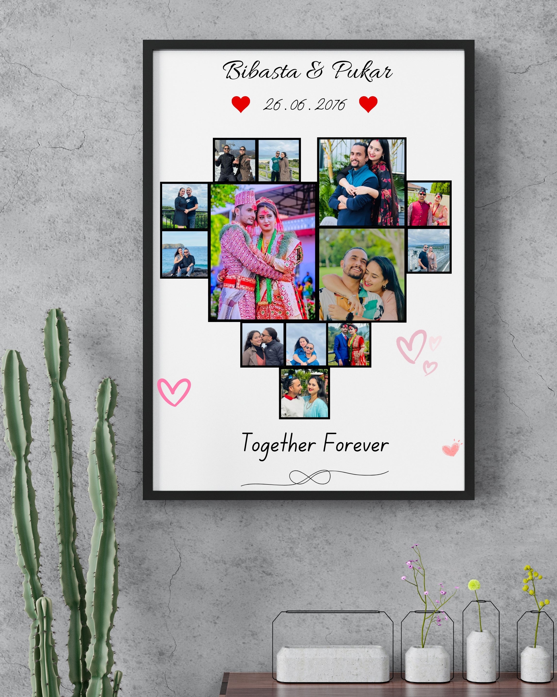 Photo Collage with Calendar and Personalized notes for Birthday, Anniversary, Special Occassion