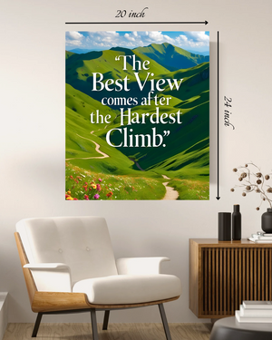 The Best View Comes After The Hardest Climb Motivational Quote – High Quality Wall Art