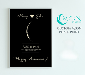 Custom Moon Phase Print - Personalized with Your Special Date and Message