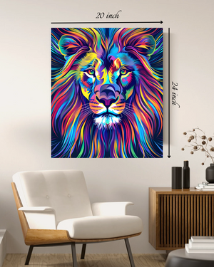 Abstract Vibrant Lion Canvas Print – High Quality Wall Art