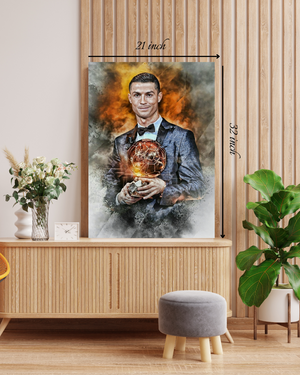 Cristiano Ronaldo Winning  Ballon d'Or  Canvas Print – High Quality Wall Art