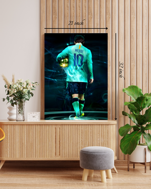 Lionel Messi Digital Artwork Canvas Print – High Quality Wall Art