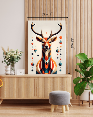 Geometric Deer Canvas Print – High Quality Wall Art