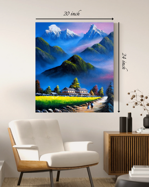 Beautiful Nepal's Village Scenary Canvas Print – High Quality Wall Art