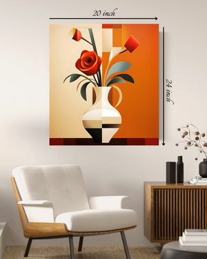 Abstract Flower Pot Canvas Print – High Quality Wall Art