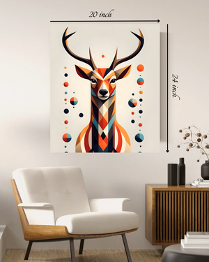 Geometric Deer Canvas Print – High Quality Wall Art