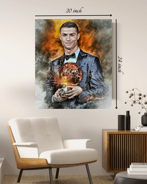 Cristiano Ronaldo Winning  Ballon d'Or  Canvas Print – High Quality Wall Art