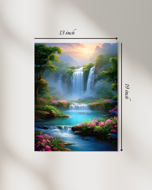 Serene Waterfall Canvas Print  – Beautiful Nature Canvas Print