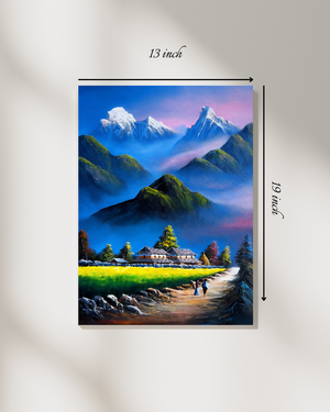 Beautiful Nepal's Village Scenary Canvas Print – High Quality Wall Art