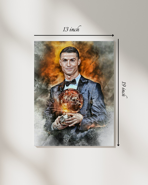 Cristiano Ronaldo Winning  Ballon d'Or  Canvas Print – High Quality Wall Art