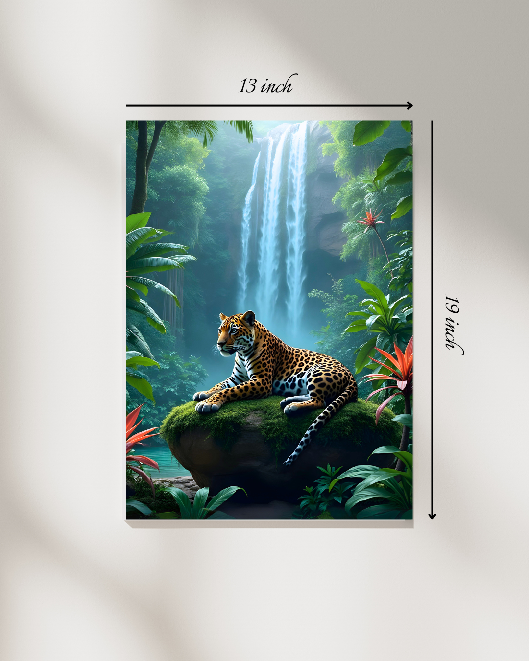 Jaguar & Waterfall Canvas Print – Beautiful Nature Canvas Print