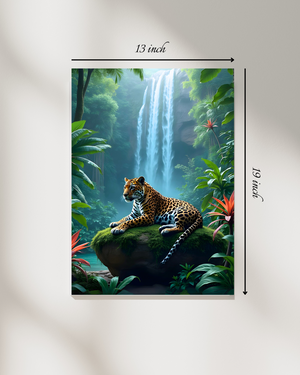 Jaguar & Waterfall Canvas Print – Beautiful Nature Canvas Print