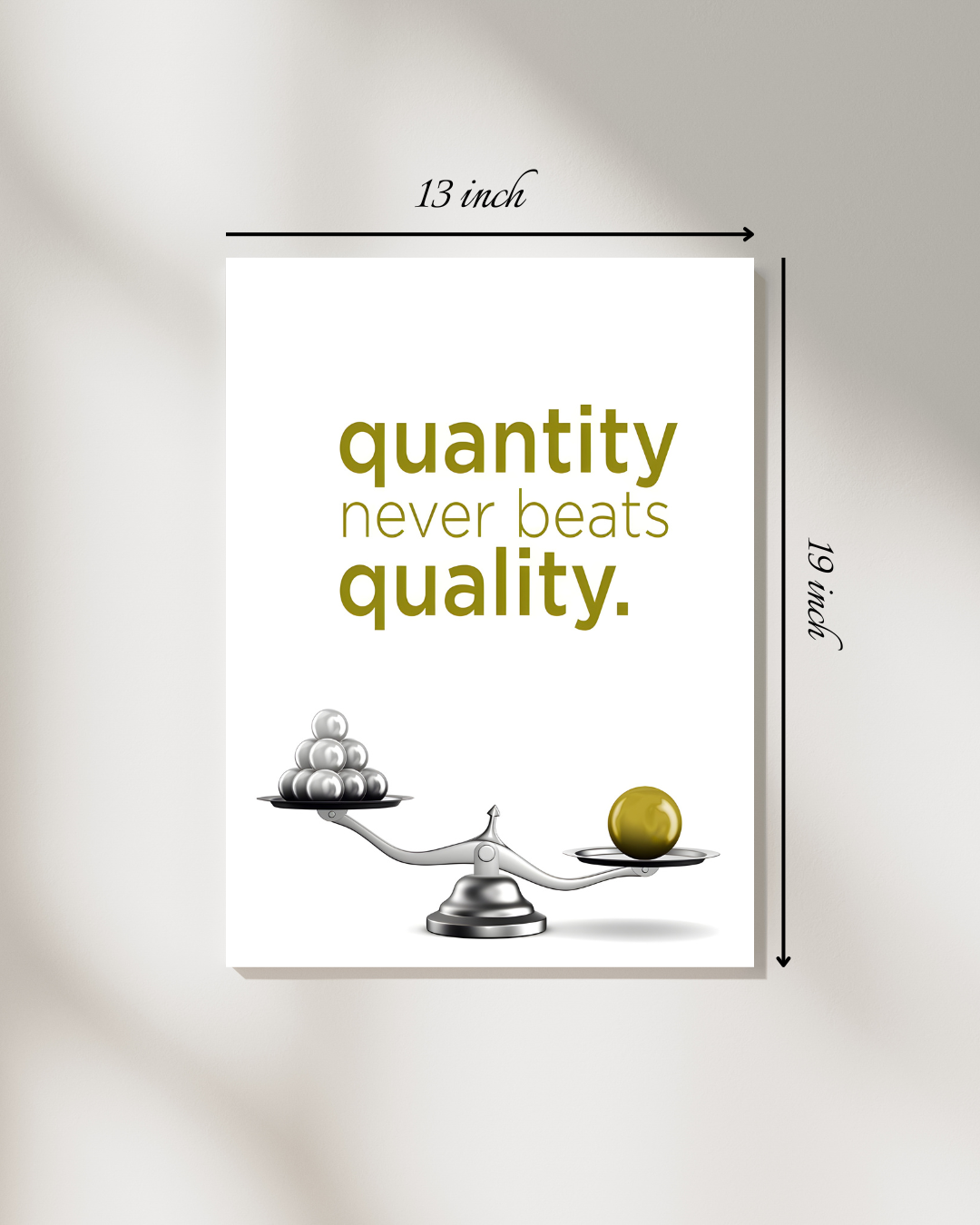 Quantity Never Beats Quality Motivational Quote – High Quality Wall Art