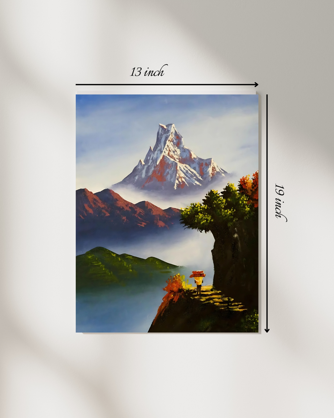 Handmade Painting of Mount Machhapuchhre Canvas Print– High Quality Wall Art